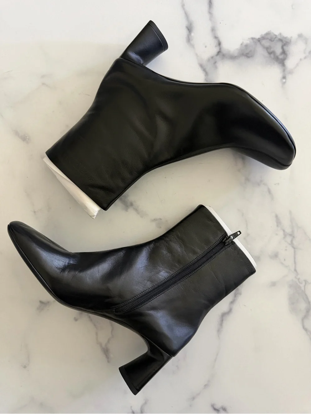 Balenciaga 60mm Duty Free Black Leather Ankle Boots, Size 36, NEW $995